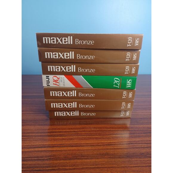 Maxell Bronze & Fugi HQ T-120 6 Hours Blank VHS Blank Tapes Sealed Lot Of 7 - Picture 5 of 7